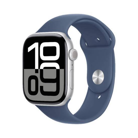APPLE WATCH S10 42MM GPS MWWA3LW A SILVER ALUM DENIM SPORT BAND S M